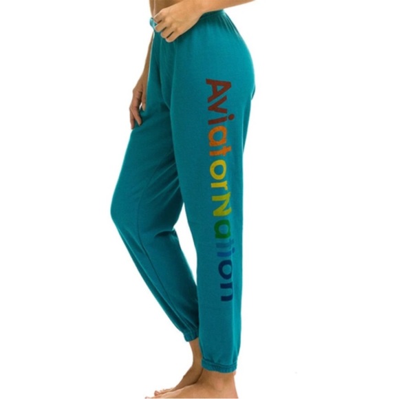 Aviatior Nation Malibu Sweatpants - Teal - Size XL - Picture 1 of 4